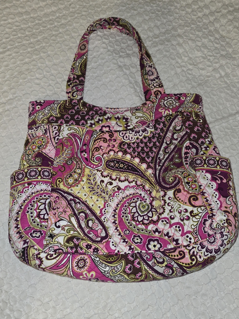 Vera Bradley "Laura" Quilted Tote Bag - Retired "Very Berry" Paisley Pattern